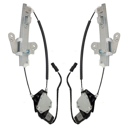 Driver and Passenger Rear Power Window Lift Regulators with Motors Assemblies Compatible with 01-06 Stratus 5016519AB 5016518AB