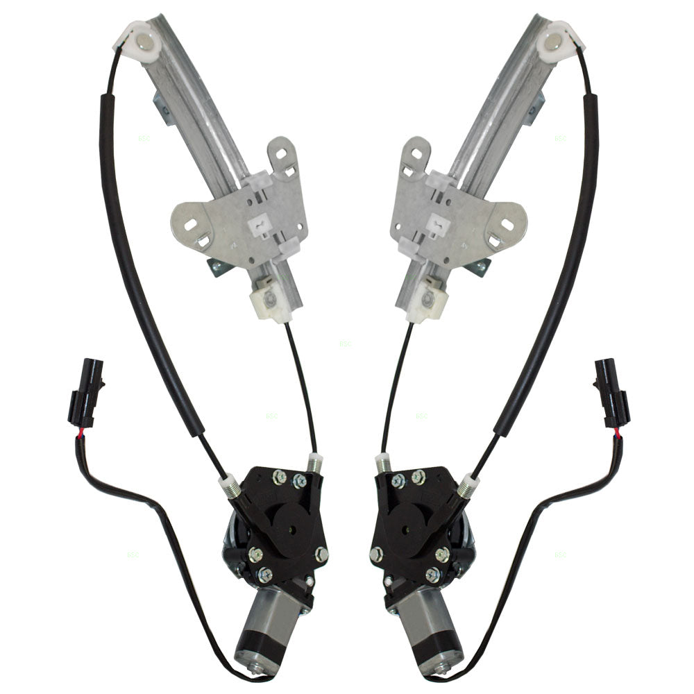 Driver and Passenger Rear Power Window Lift Regulators with Motors Assemblies Compatible with 01-06 Stratus 5016519AB 5016518AB