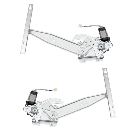Pair Set Rear Power Window Lift Regulators w/Motors Assemblies Compatible with 04-09 Aspen Durango 55362209AC 55362208AC