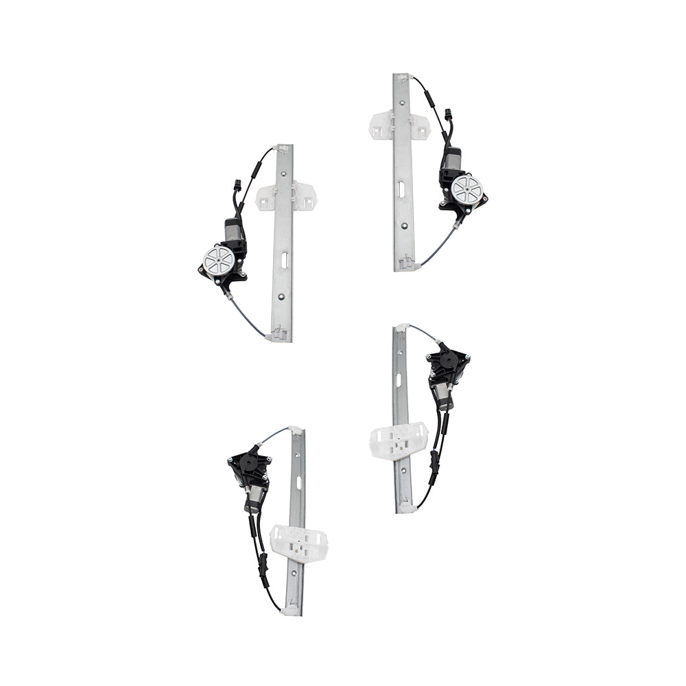 4 Pc Set Front & Rear Power Window Glass Regulators w/ Motors Compatible with 2007-2017 Jeep Wrangler 2018 Wrangler JK & Unlimited