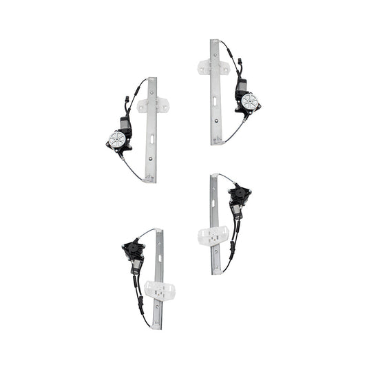 4 Pc Set Front & Rear Power Window Glass Regulators w/ Motors Compatible with 2007-2017 Jeep Wrangler 2018 Wrangler JK & Unlimited