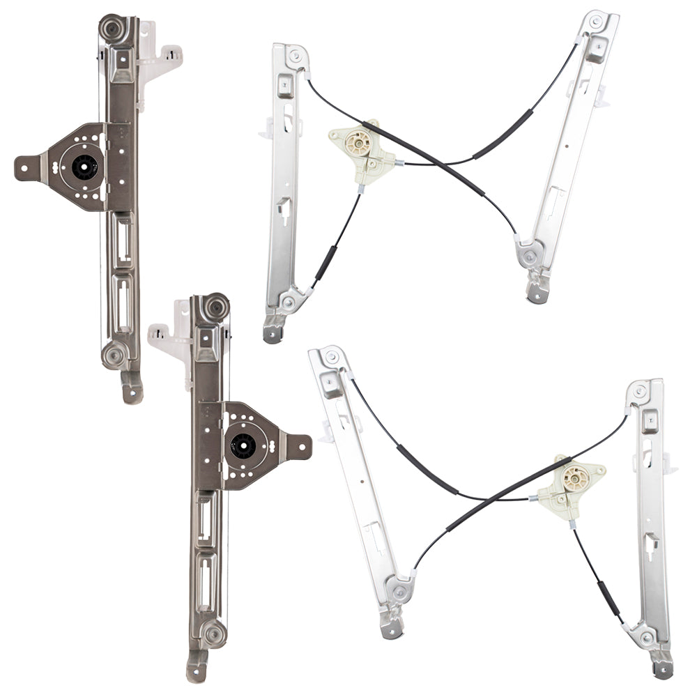 Front and Rear Driver Left Passenger Right Power Window Regulator Without Motor 4 Piece Set Compatible with 2007-2017 Jeep Compass MK