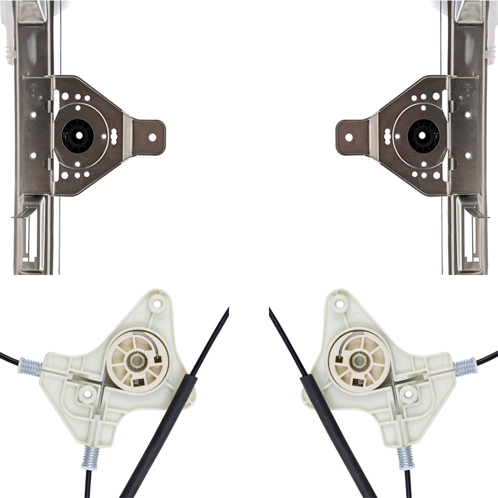 Front and Rear Driver Left Passenger Right Power Window Regulator Without Motor 4 Piece Set Compatible with 2007-2017 Jeep Compass MK