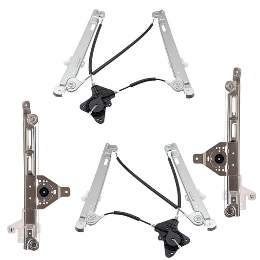 Front and Rear Driver Left Passenger Right Power Window Regulator Without Motor 4 Piece Set Compatible with 2007-2017 Jeep Patriot