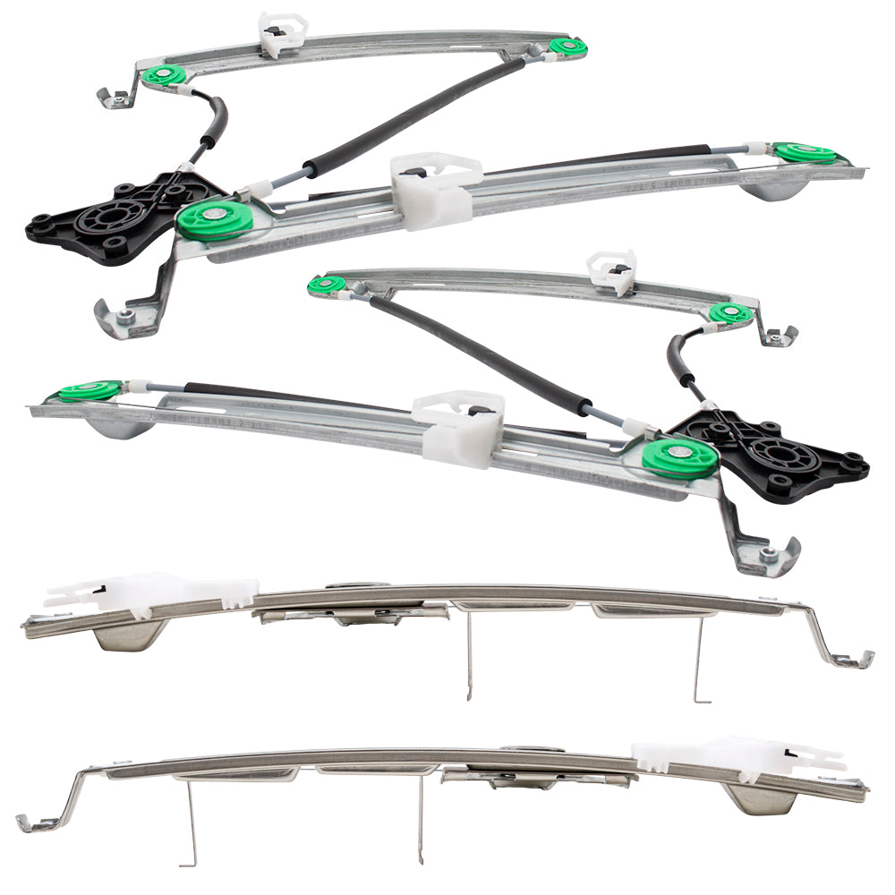 Front and Rear Driver Left Passenger Right Power Window Regulator Without Motor 4 Piece Set Compatible with 2007-2017 Jeep Patriot