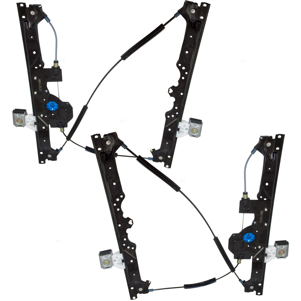 Pair Set Front Power Window Lift Regulators Compatible with 05-10 Grand Cherokee SUV 68045697AG 68045696AG