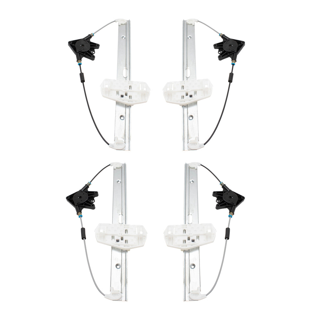 4 Pc Set Power Window Regulators Compatible with 2007-2017 Wrangler 2018 Wrangler JK & Unlimited