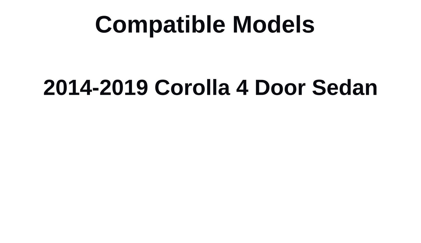 Driver Left Side Rear Door Window Door Glass Compatible with Toyota Corolla 4 Door Sedan 2014-2019 Models