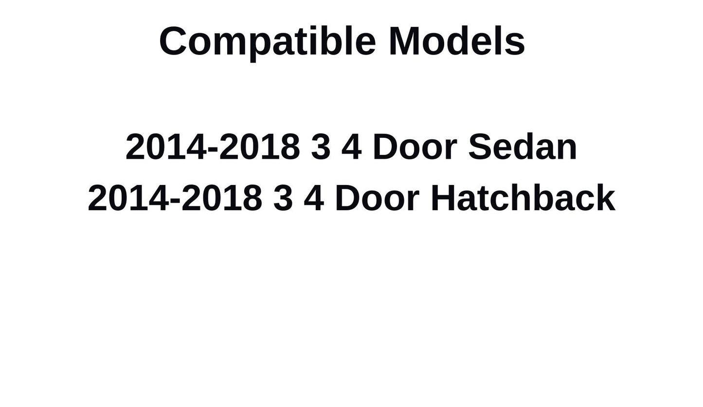 OEM Driver Left Side Rear Door Window Door Glass Compatible with Mazda 3 2014-2018 Models