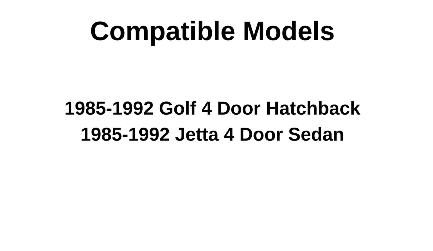 Passenger Right Side Rear Vent Window Vent Glass Compatible with Volkswagen Golf 4 Door Hatchback / Jetta 4 Door Sedan 1985-1992 Models