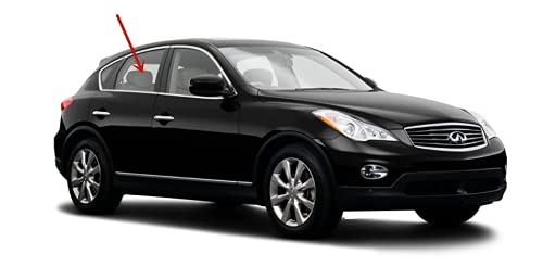 Passenger Right Side Rear Door Window Door Glass Compatible with Infiniti EX35 / EX37 / QX50 2008-2015 Models