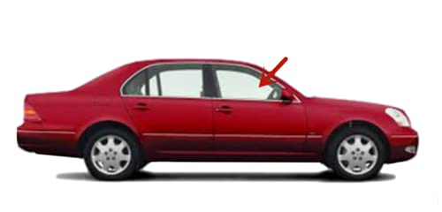 Tempered Passenger Right Side Front Door Window Door Glass Compatible with Lexus LS430 2001-2006 Models