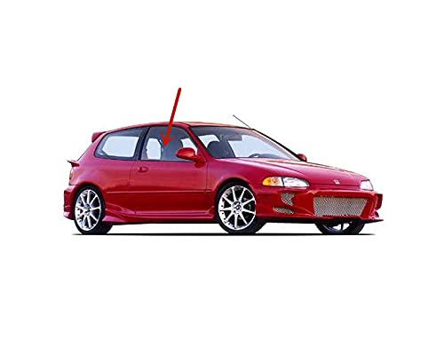 Passenger Right Side Door Window Door Glass Compatible with Honda Civic 2 Door Coupe / Hatchback 1992-1995 Models