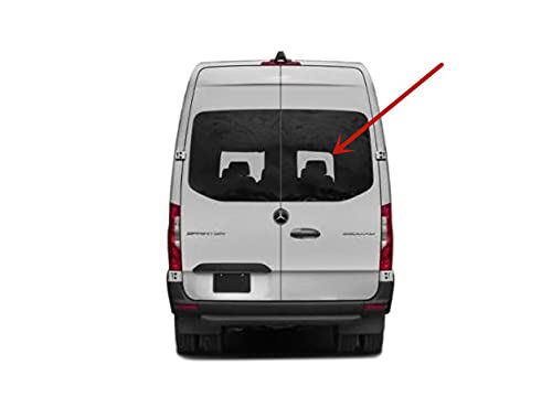 Non-Heated Clear Back Window Back Glass Passenger Right Side No Wiper Hole Style Compatible with Mercedes Benz Sprinter 1500 2500 3500 4500 2019-2024 Models