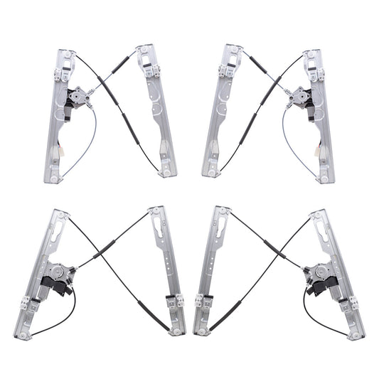 Part Driver & Passenger Side Power Window Regulators w/Motor 4 Piece Set Compatible with 2011-2014 Ford F-150 Crew Cab ONLY