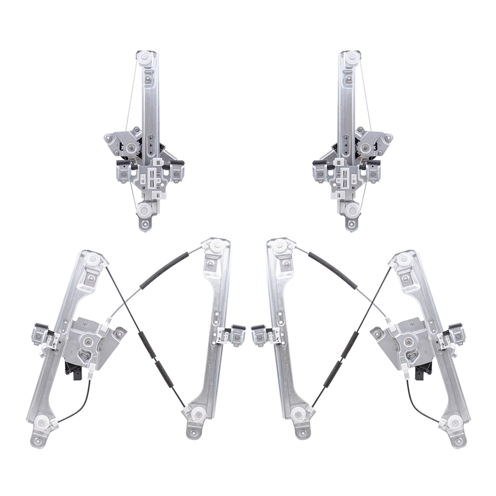 Driver and Passenger Side Power Window Regulators with Motor-6 Pin Connector and One-Touch Open/Close 4 Piece Set Compatible with 2013-2019 Escape