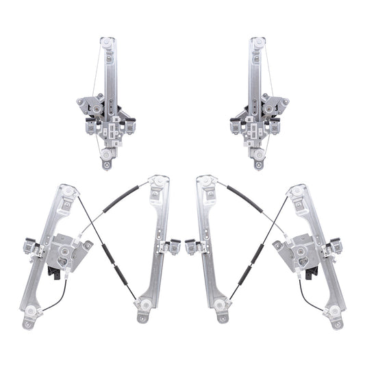 Driver and Passenger Side Power Window Regulators with Motor-6 Pin Connector and One-Touch Open/Close 4 Piece Set Compatible with 2013-2019 Escape