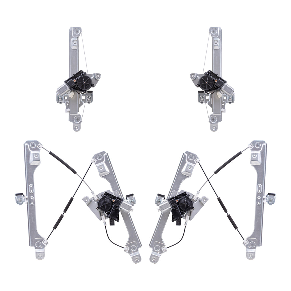 Driver and Passenger Side Power Window Regulators with Motor-6 Pin Connector and One-Touch Open/Close 4 Piece Set Compatible with 2013-2019 Escape