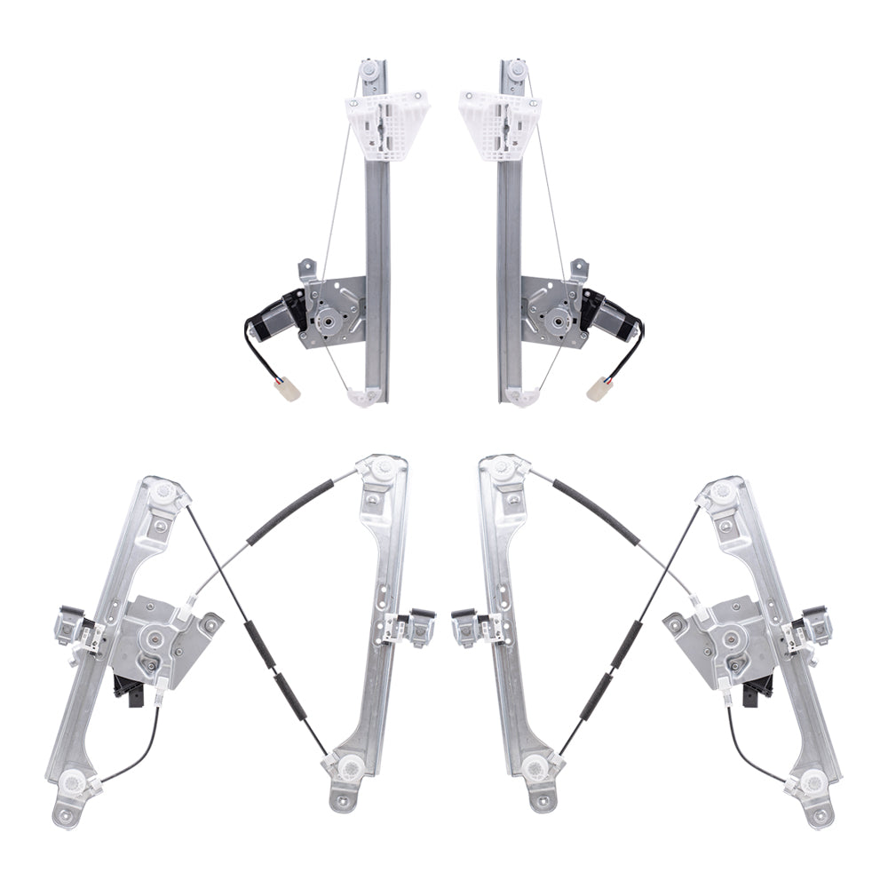 Driver Left Passenger Right Power Window Regulators Set with Motor 4 Piece Set Compatible with 2013-2019 Ford Escape