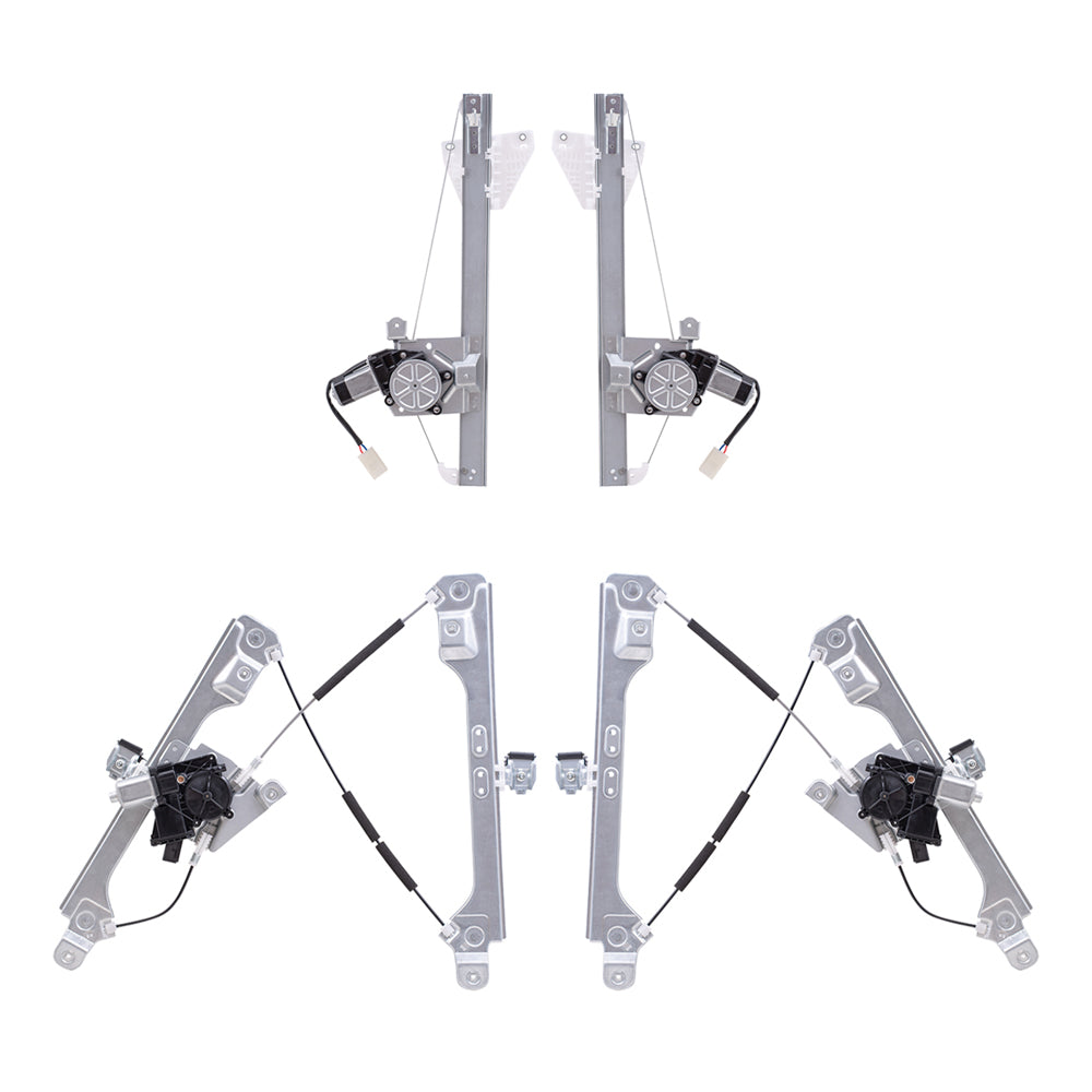 Driver Left Passenger Right Power Window Regulators Set with Motor 4 Piece Set Compatible with 2013-2019 Ford Escape