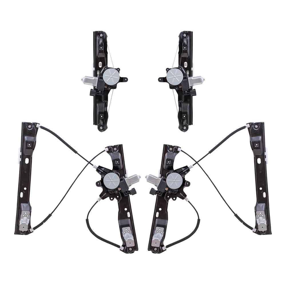 Driver & Passenger Side Power Window Regulators W/Motor & 6 Pin Connector 4 Piece Set Compatible with 2012-2018 Focus & Focus Electric/ 2016-2018 Focus RS/ 2015-2018 Focus ST