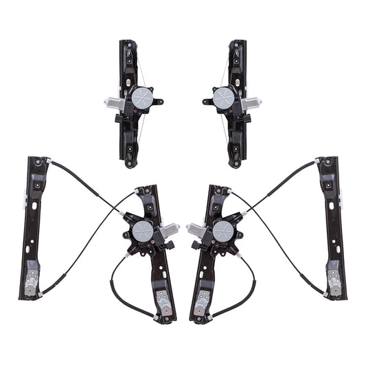 Driver & Passenger Side Power Window Regulators W/Motor & 6 Pin Connector 4 Piece Set Compatible with 2012-2018 Focus & Focus Electric/ 2016-2018 Focus RS/ 2015-2018 Focus ST