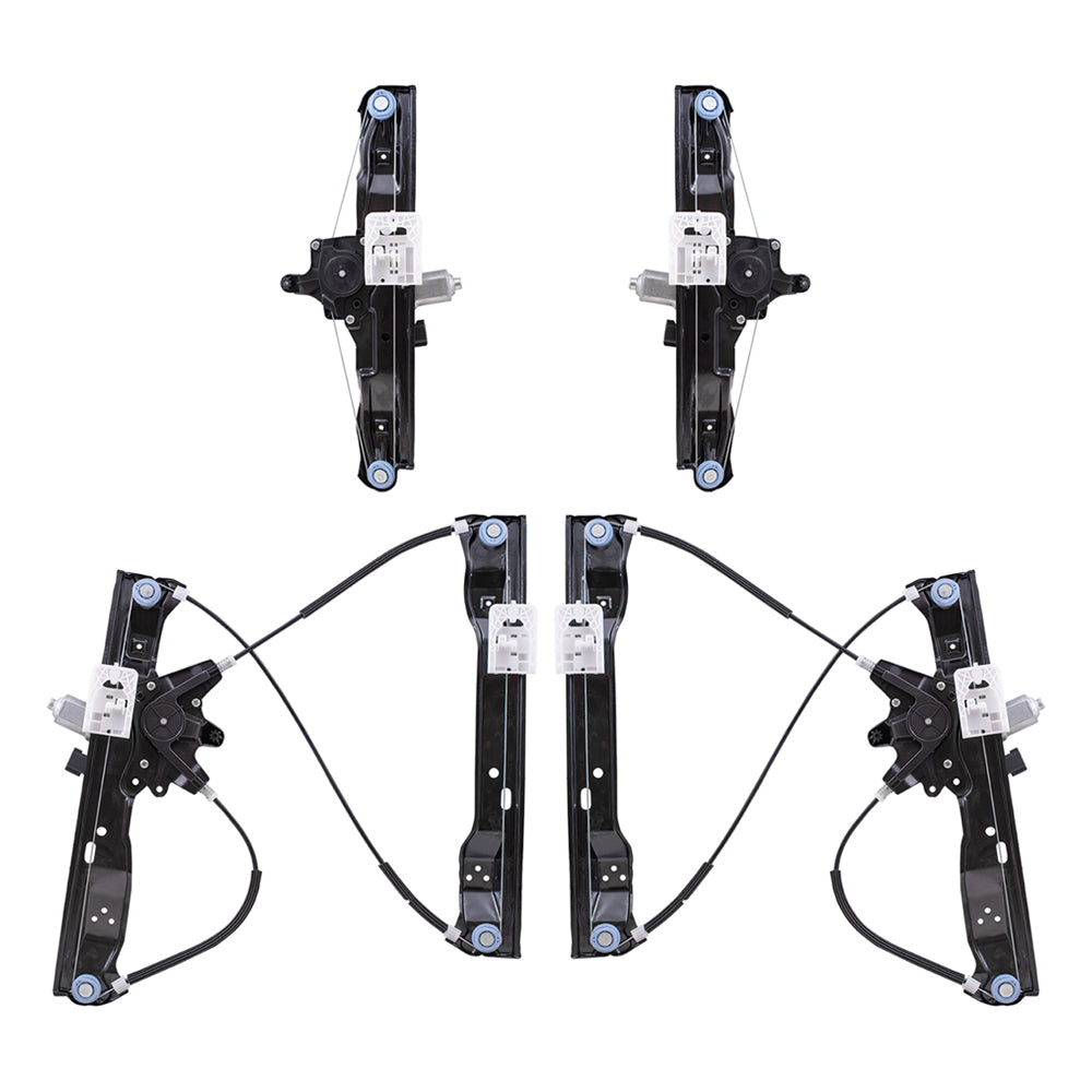 Driver & Passenger Side Power Window Regulators W/Motor & 6 Pin Connector 4 Piece Set Compatible with 2012-2018 Focus & Focus Electric/ 2016-2018 Focus RS/ 2015-2018 Focus ST