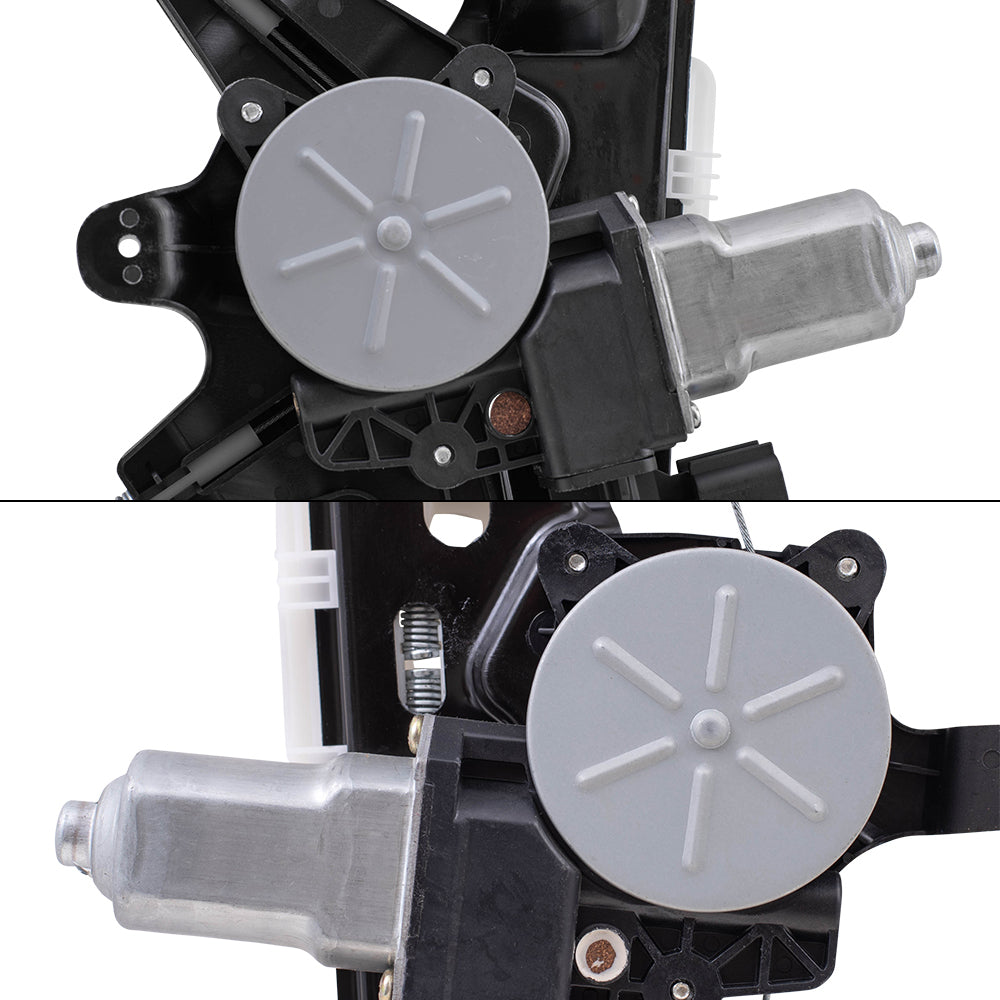 Driver and Passenger Side Power Window Regulators with Motor, 2 Pin Connector and One Touch Open 4 Piece Set Compatible with 2012-2018 Focus