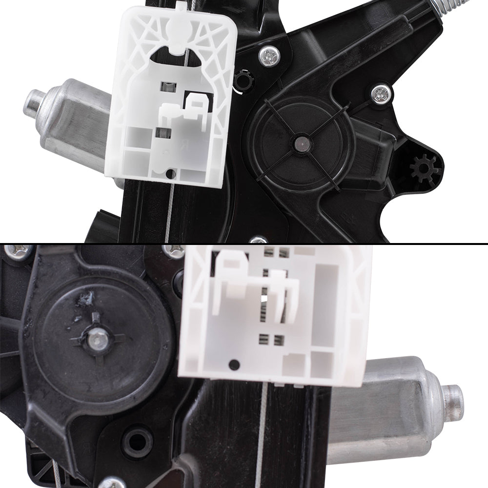 Driver and Passenger Side Power Window Regulators with Motor, 2 Pin Connector and One Touch Open 4 Piece Set Compatible with 2012-2018 Focus