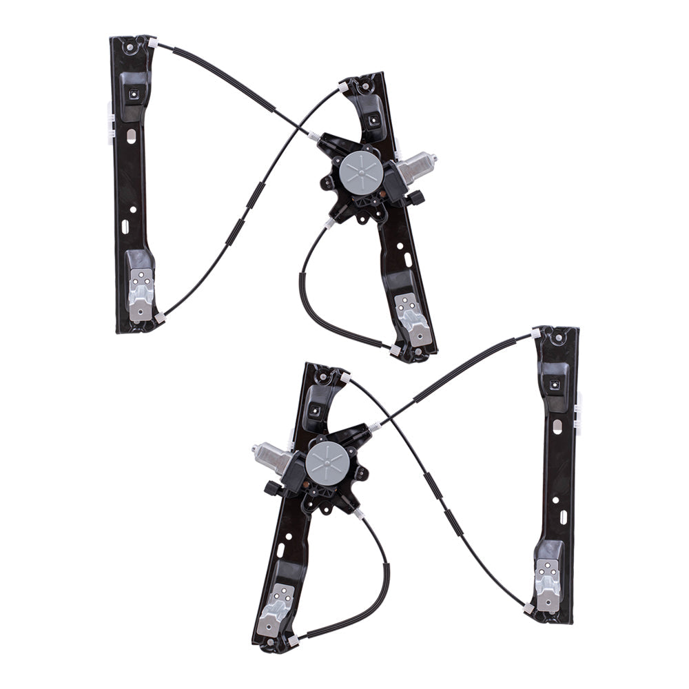 Front Driver and Passenger Side Power Window Regulators with Motor-2 Pin Connector and One Touch Open Compatible with 2012-2018 Focus