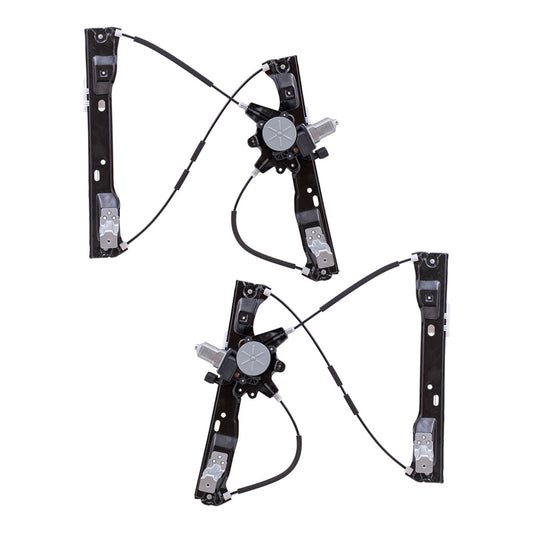 Front Driver and Passenger Side Power Window Regulators with Motor-2 Pin Connector and One Touch Open Compatible with 2012-2018 Focus