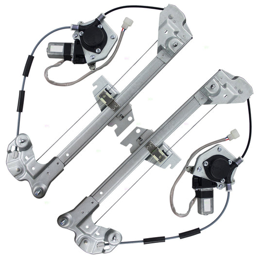 Pair Set Front Power Window Lift Regulators w/ Motors Assemblies Compatible with 1998-2003 Escort ZX2 Escort F8CZ6323209BA F8CZ6323208BA
