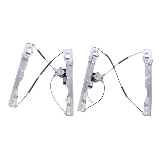 Front and Rear Driver Left Power Window Regulators with Motor Compatible with 2009-2010 Ford F-150