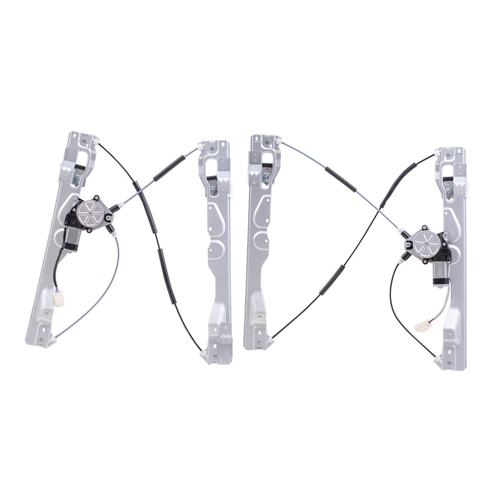 Front and Rear Driver Left Power Window Regulators with Motor Compatible with 2009-2010 Ford F-150