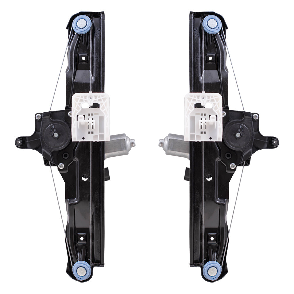 Rear Driver Left Passenger Right Power Window Regulator Set with Motor-2 Pin Connector and One-Touch Open Compatible with 2012-2018 Ford Focus