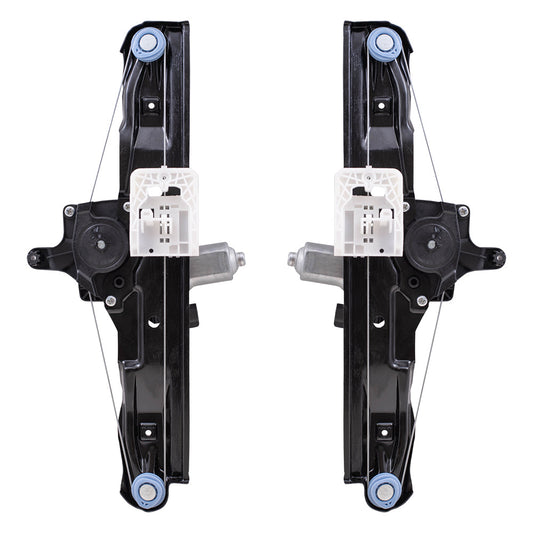 Rear Driver Left Passenger Right Power Window Regulator Set with Motor-2 Pin Connector and One-Touch Open Compatible with 2012-2018 Ford Focus