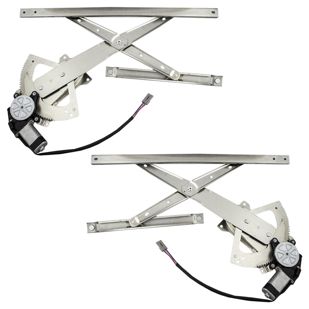 Pair Front Power Window Regulators with Motors Compatible with 1991-2001 Explorer
