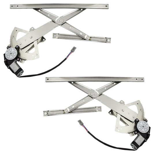 Pair Front Power Window Regulators with Motors Compatible with 1991-2001 Explorer