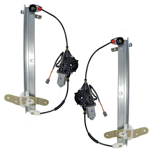 Driver and Passenger Front Power Window Lift Regulators & Motor Assemblies Compatible with 1992-2011 Crown Victoria Grand Marquis