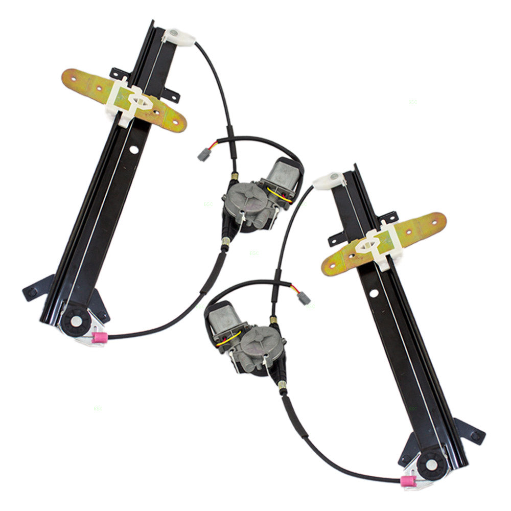 Driver and Passenger Rear Power Window Regulators & Motors Compatible with 92-11 Crown Victoria