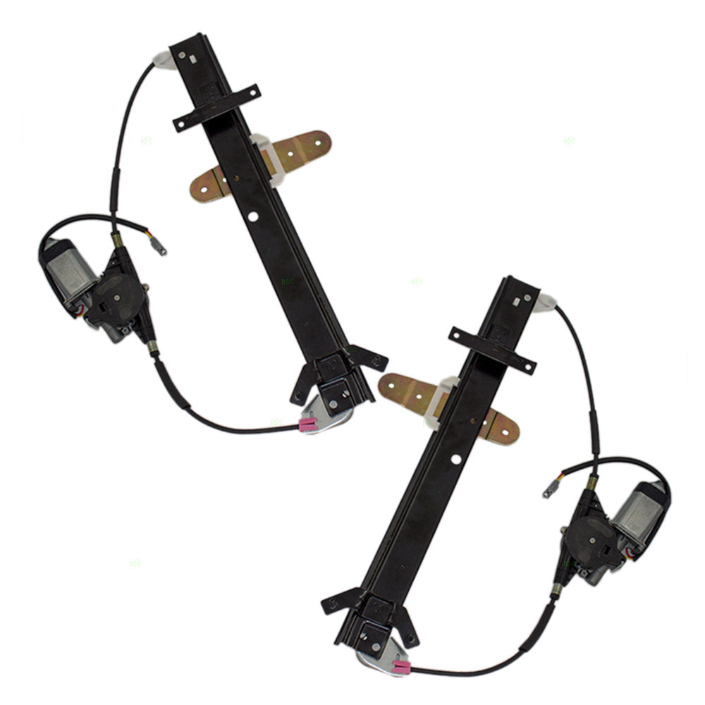 Driver and Passenger Rear Power Window Regulators & Motors Compatible with 92-11 Crown Victoria