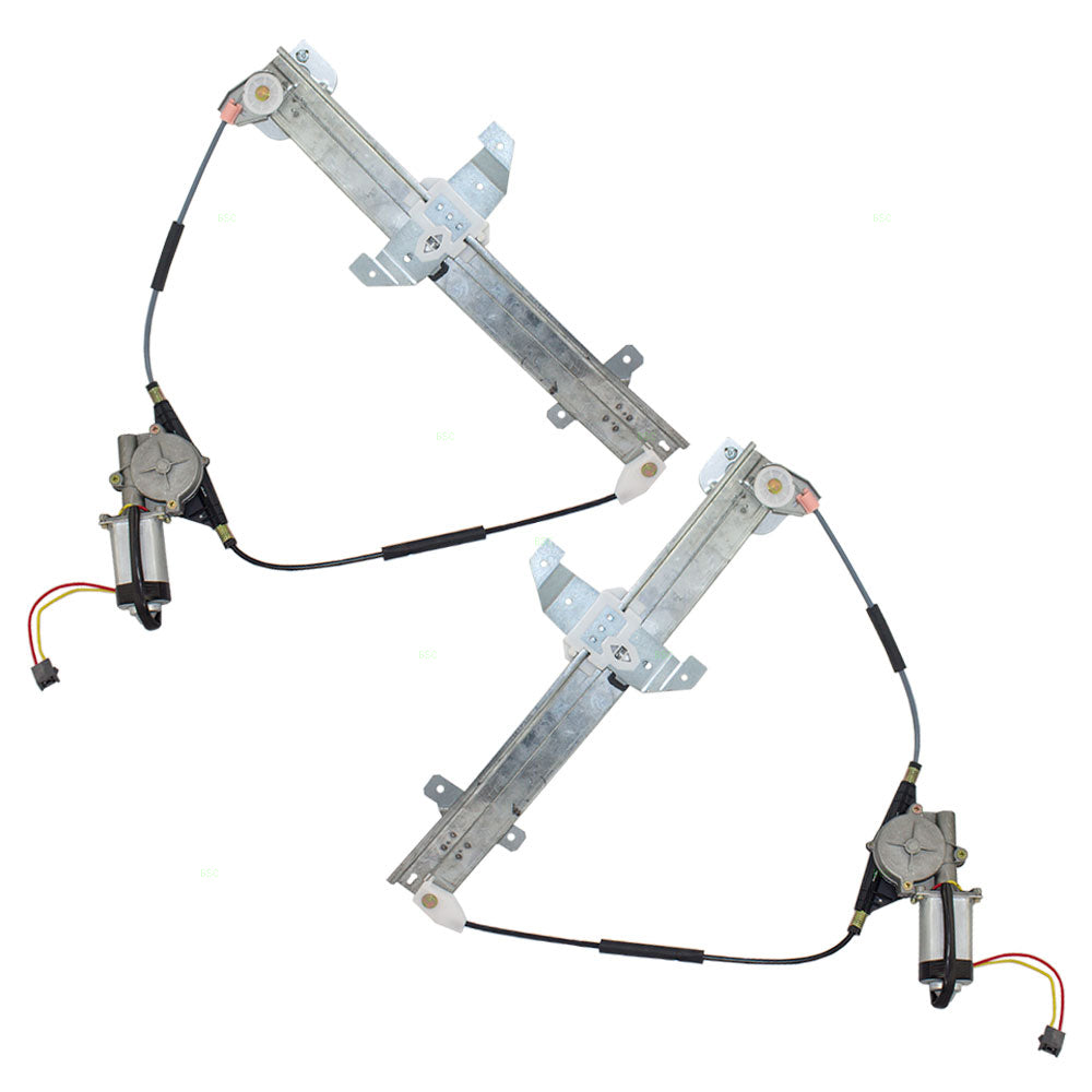 Driver and Passenger Rear Power Window Regulators & Motors Assemblies Compatible with 1994 Town Car