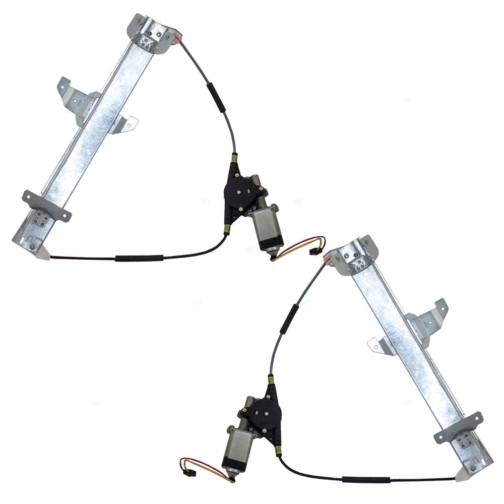 Driver and Passenger Rear Power Window Regulators & Motors Assemblies Compatible with 1994 Town Car