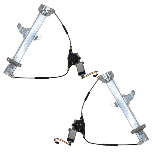 Driver and Passenger Rear Power Window Regulators & Motors Assemblies Compatible with 1994 Town Car