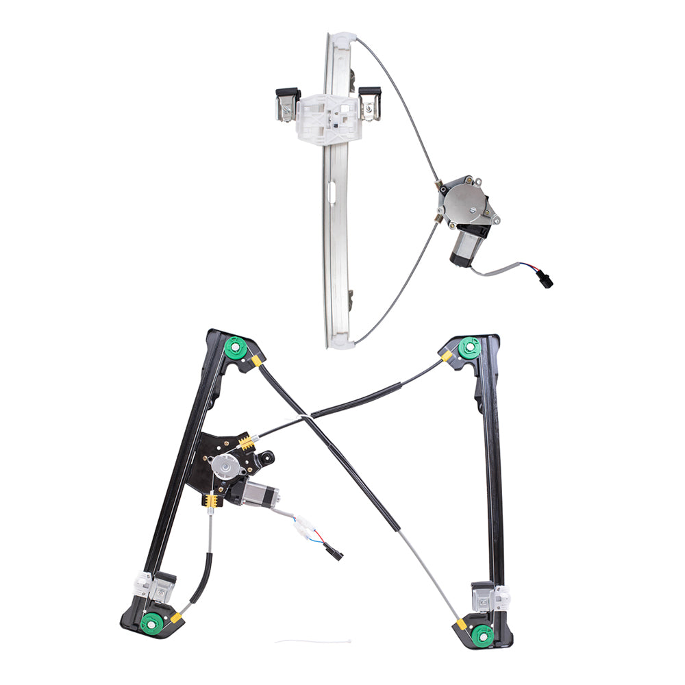 Front and Rear Driver Left Power Window Regulators with Motor Compatible with 2004-2008 Ford F-150
