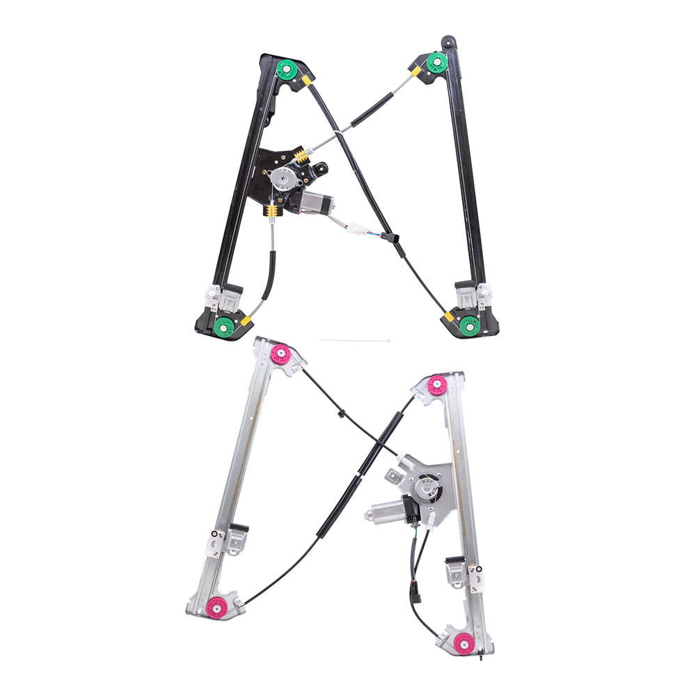 Front and Rear Driver Left Power Window Regulators with Motor Compatible with 2004-2008 Ford F-150