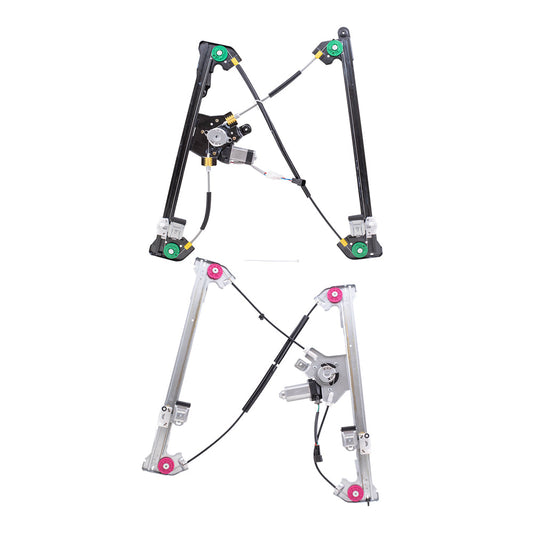 Front and Rear Driver Left Power Window Regulators with Motor Compatible with 2004-2008 Ford F-150