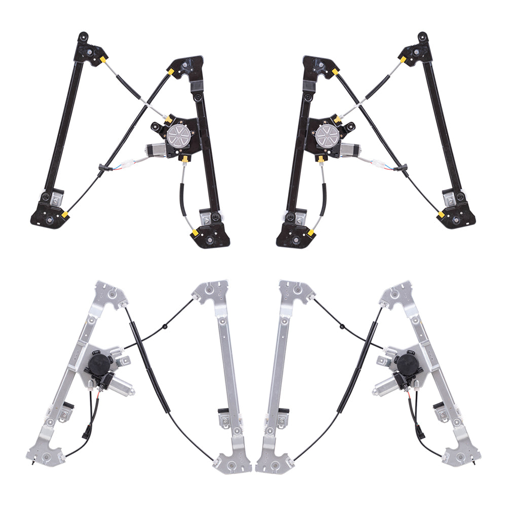 Front and Rear Driver Left Passenger Right Power Window Regulators with Motor 4 Piece Set Compatible with 2004-2008 Ford F-150