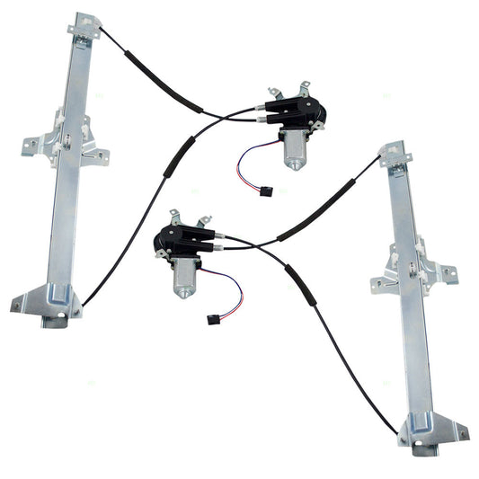 Power Window Regulator and Motor Assembly 2 Piece Set Front Driver Side Left Passenger Side Right For 1992-2014 Ford E-150/E-250 1992-2005 Ford E-350 1999-2025 Ford E-350 Super Duty 2000-2025 Ford E-450 Super Duty 2002-2003 Ford E-550 Super Duty