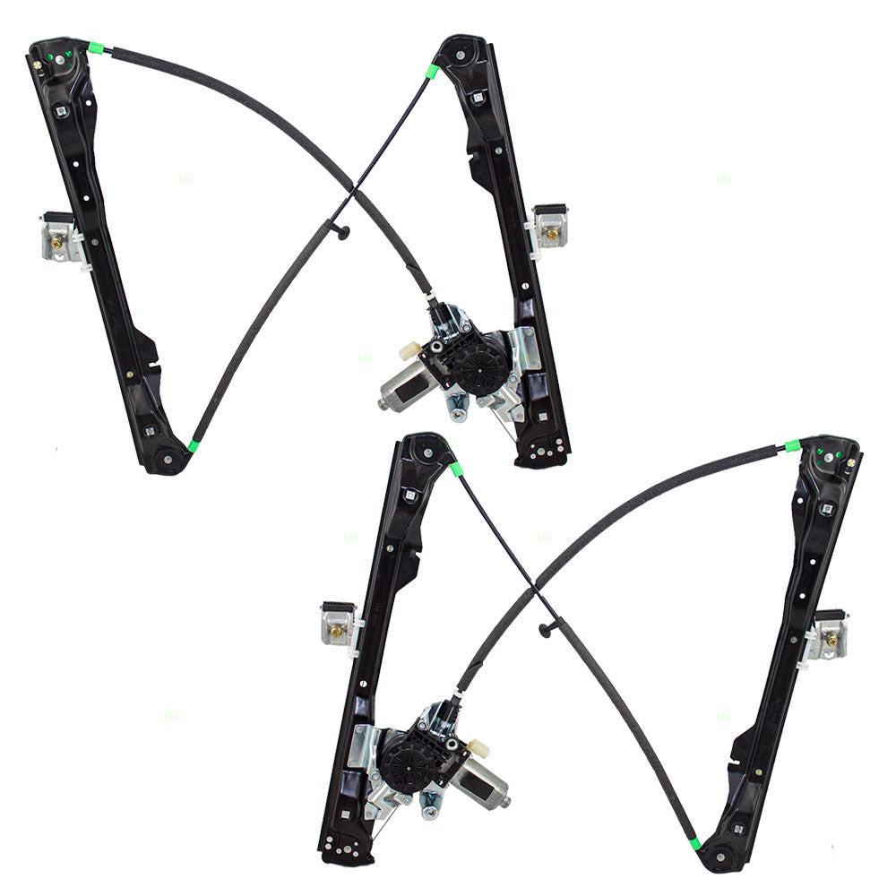 Power Window Regulators fit 2000-2007 Ford Focus 3 Door Front Set w/Motors